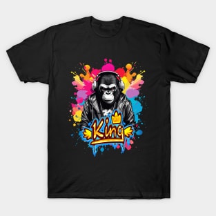 Gorilla King Street Art Style T-Shirt